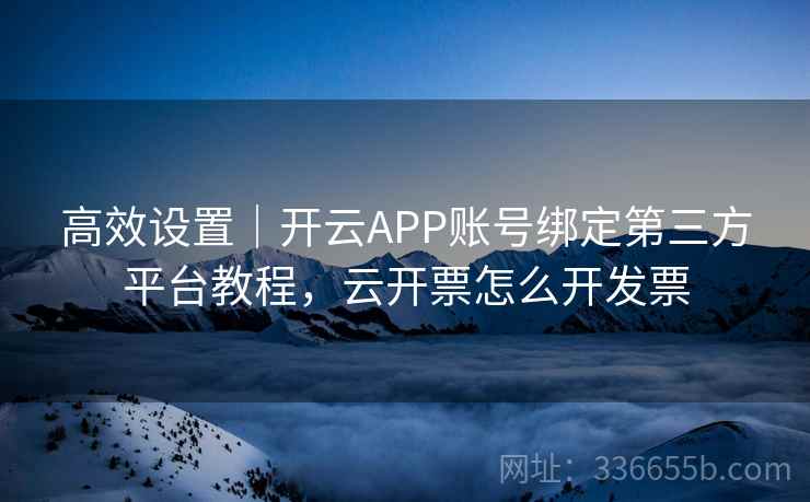 高效设置｜开云APP账号绑定第三方平台教程，云开票怎么开发票