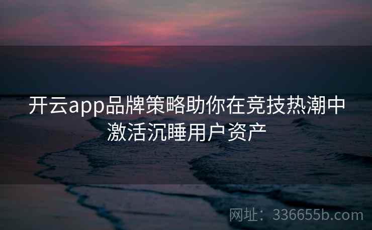 开云app品牌策略助你在竞技热潮中激活沉睡用户资产