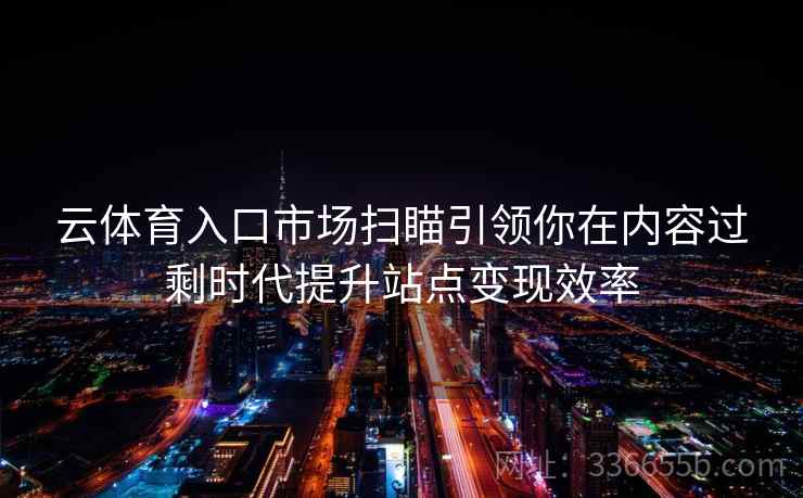 云体育入口市场扫瞄引领你在内容过剩时代提升站点变现效率