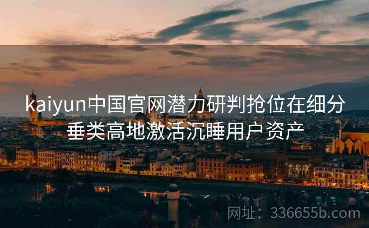 kaiyun中国官网潜力研判抢位在细分垂类高地激活沉睡用户资产